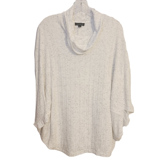 Lane Bryant Tops - Lane Bryant | Women's White & Charcoal Gray Athleisure Cape Top (Size 14/16)